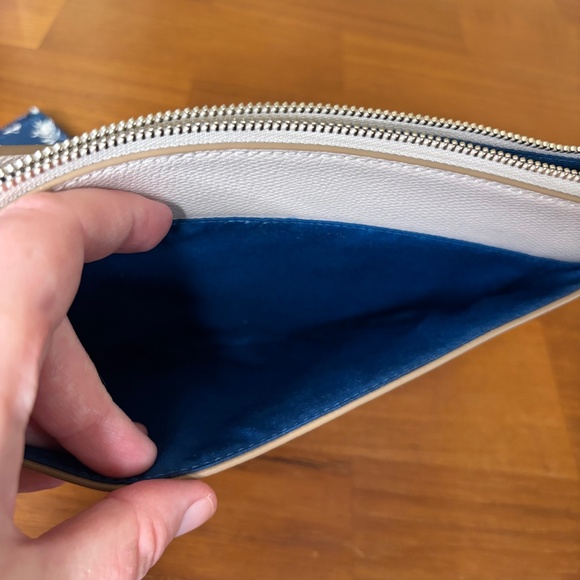 Coach Outlet Leather Pop Pouch Wristlet Wallet White/Silver Removable Zip Pouch - Picture 6 of 12